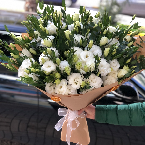  Send Flowers Belek White Eustoma Bouquet 