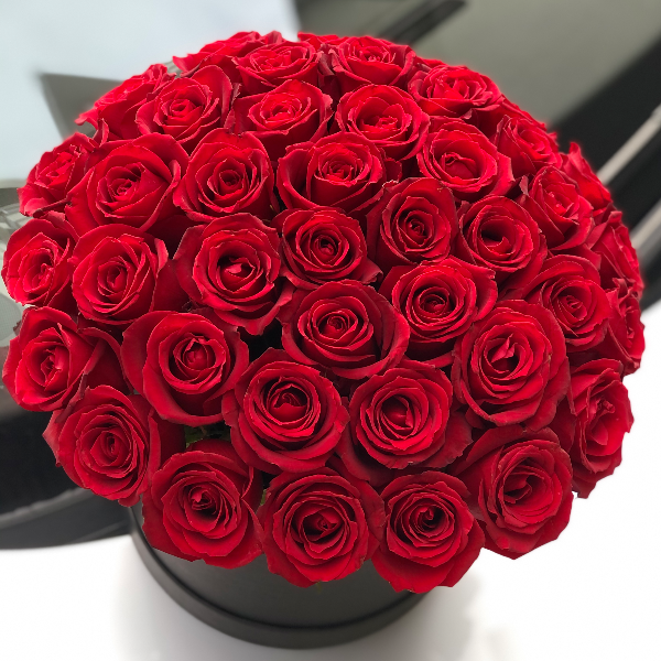  Доставка цветов в Белеке 61 красная роза в коробке
