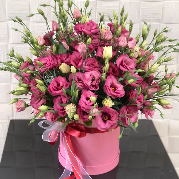  Send Flowers Belek İn Box Pink Lisyantus