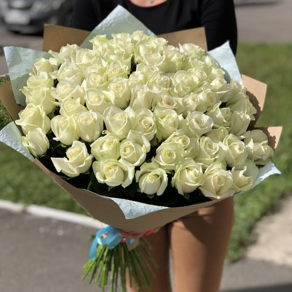  Send Flowers Belek 51 White Roses Bouquet
