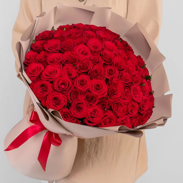  Flower Delivery Belek 65 Red Roses Bouquet 