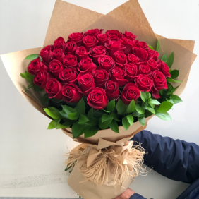  Flower Delivery Belek 53 Red Roses Bouquet 