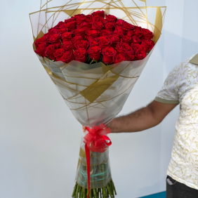 Belek Florist 55 Red Roses Bouquet